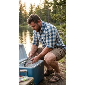 PFG Mens Cargo Fishing Shorts D-Ring Utility Pocket Gorpcore‎ Tactical Angler